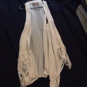 White sweater cover-up